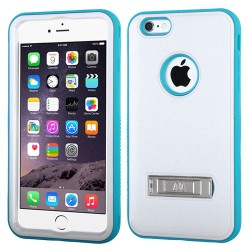 Case Protector  Iphone 6 Plus White Aqua W/ kickstand Pie Non-slipping